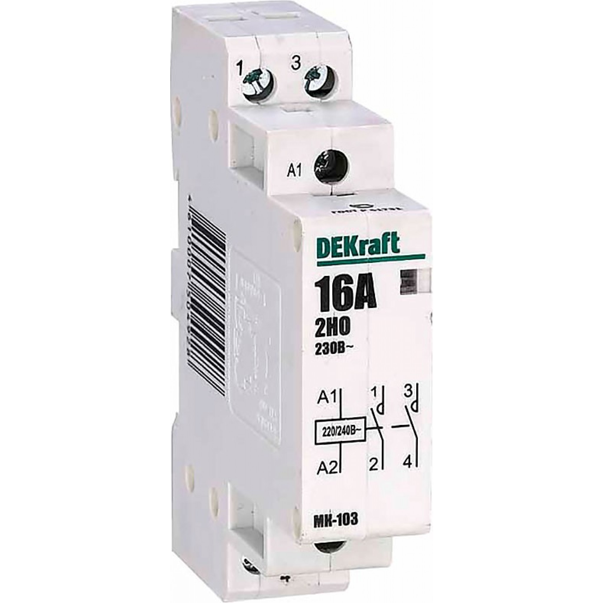 Мк 103 dekraft. Контактор модульный 2но 20а 230в МК-103. Контактор модульный DEKRAFT мк103-016a-230b-11 1но+1нз 18051dek 1113381. Контактор модульный 25а Шнайдер. Контактор модульный МК-103 2но 20а 230в sche 18057dek.