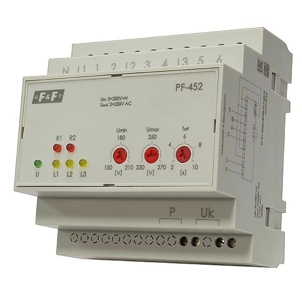 Переключатель фаз автоматический PF-452 | Скан Лайтс + Переключатель фаз автоматический PF-452